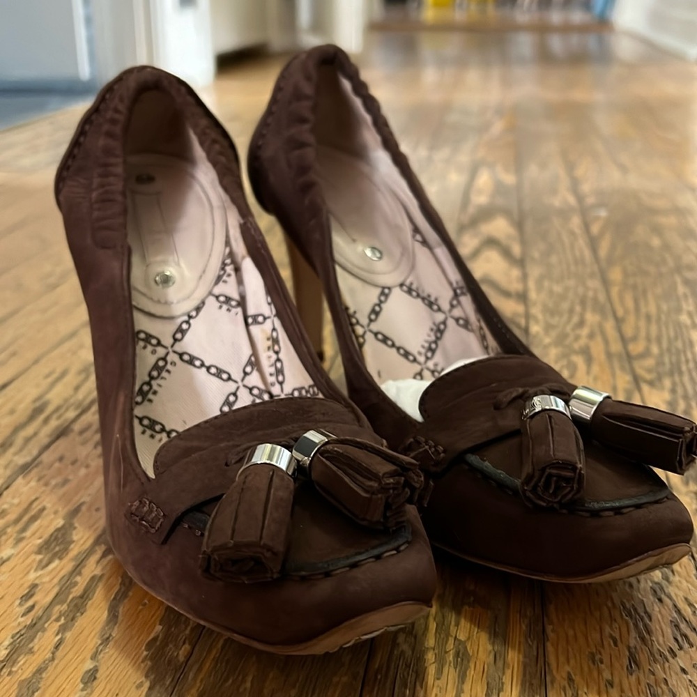 Vintage Celine tassel heels - chocolate brown suede